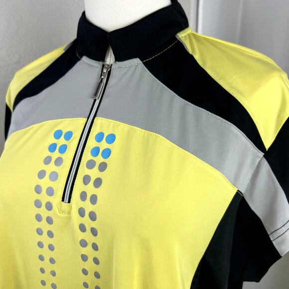 Jamie Sadock Top Womens Medium Yellow Golf Athletic 1/4 Zip Performance Stretch - Picture 4 of 13